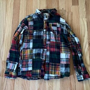 Kiel James Patrick Shirt Boys 12 Black Red Plaid Cozy Cabin Flannel Button Up